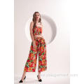 Women's Floral Pants Women's Floral Print High Waistd Wide Leg Pants Supplier